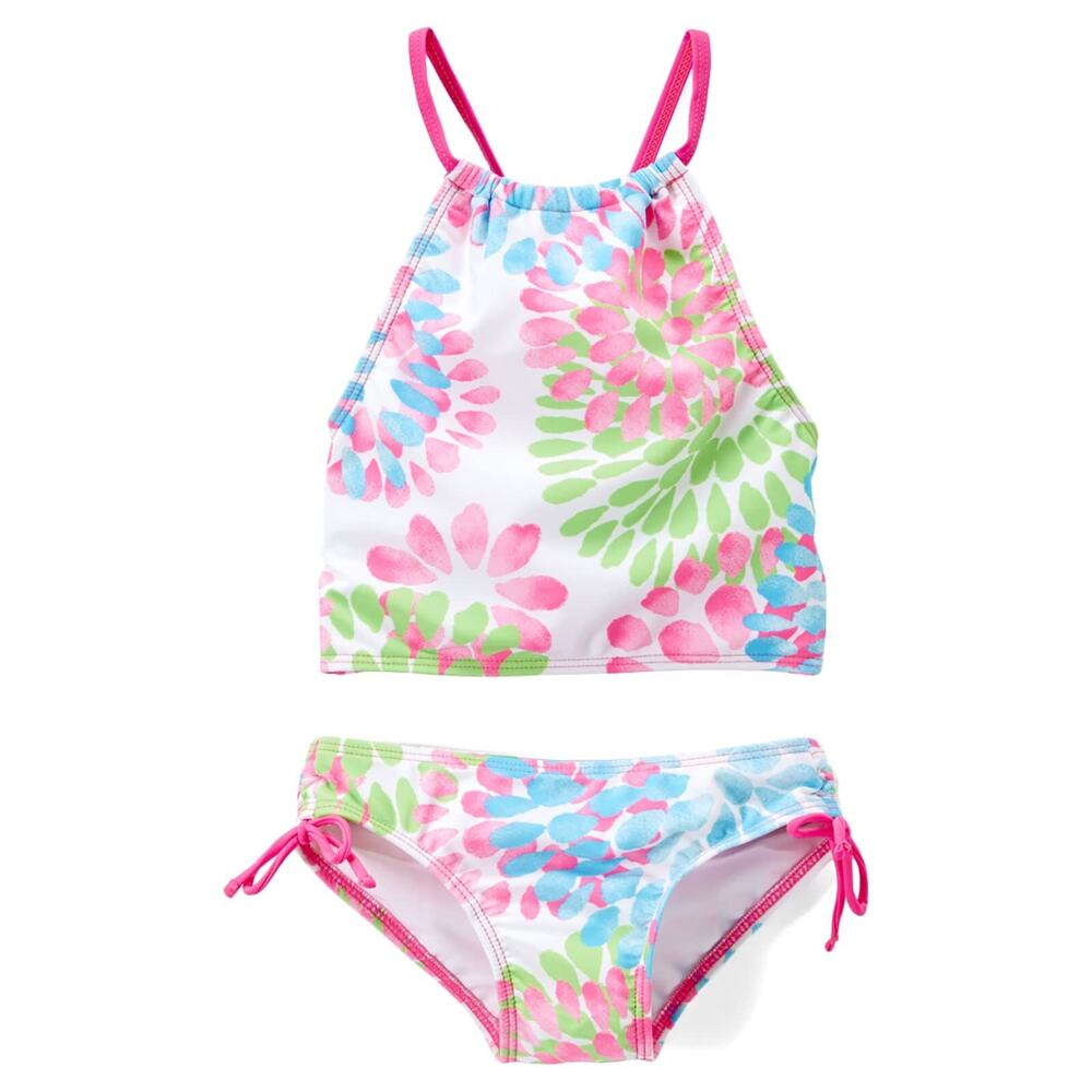 Kanu Surf Halter Tankini 2-Piece Swimsuit Daisy Neon Size 10
